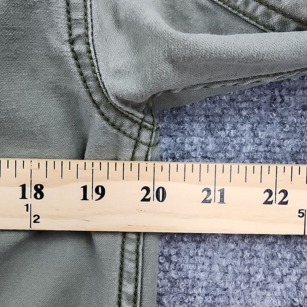 American Eagle Jacket Womens Medium Green Full Zip Button Up Military Chore Coat - Picture 5 of 16
